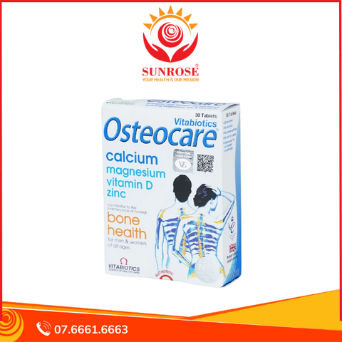  Viên uống Vitabiotics Osteocare hỗ trợ xương khớp, bổ sung canxi cho xương (Hộp 30 viên) 