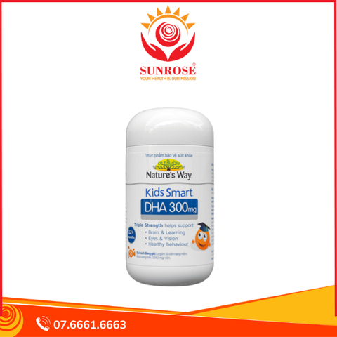  Thực phẩm bảo vệ sức khỏe Nature's Way Kids Smart DHA 300mg Triple Strength (50 viên) 