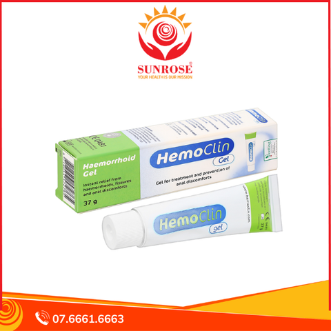 Hemoclin Gel làm lành các khó chịu ở hậu môn tuýp 37g 