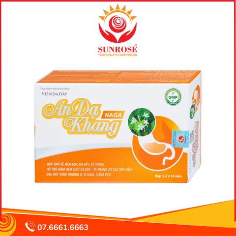  Viên dạ dày An Dạ Khang Naga Vesta giúp bảo vệ niêm mạc dạ dày, tá tràng (3 vỉ x 10 viên) 