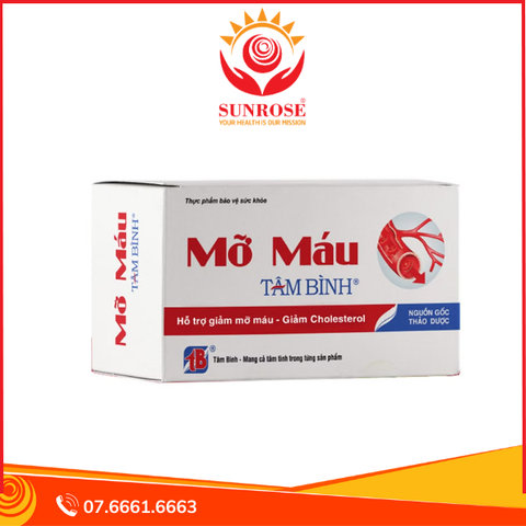  Viên uống Mỡ Máu Tâm Bình hỗ trợ giảm mỡ máu, giảm mỡ gan (5 vỉ x 12 viên) 
