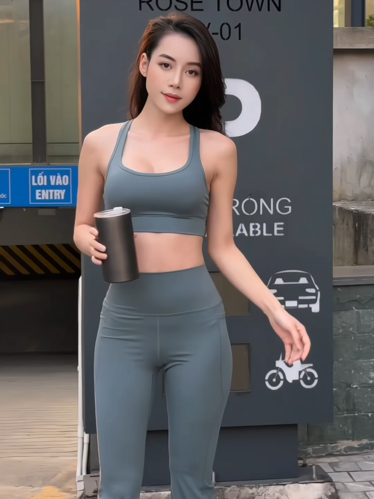 Bộ Đồ Tập Gym Yoga Nữ UNIQ Cool Peel - Áo Dây Đan & Quần Legging Ống Loe