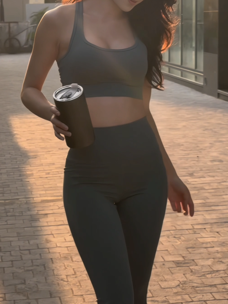 Bộ Đồ Tập Gym Yoga Nữ UNIQ Cool Peel - Áo Dây Đan & Quần Legging Ống Loe