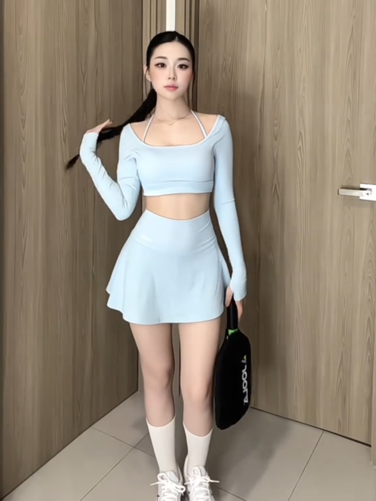 Set Váy Pickleball Nữ UNIQ Cool Peel - Áo Tay Dài Xỏ Ngón & Chân Váy