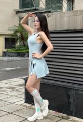 Set Váy Pickleball Nữ UNIQ Cool Peel Dáng Suông Xẻ Tà Thắt Nơ Eo