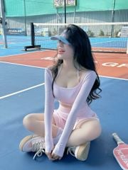 Set Váy Pickleball Nữ UNIQ Cool Peel - Áo Tay Dài Xỏ Ngón & Chân Váy