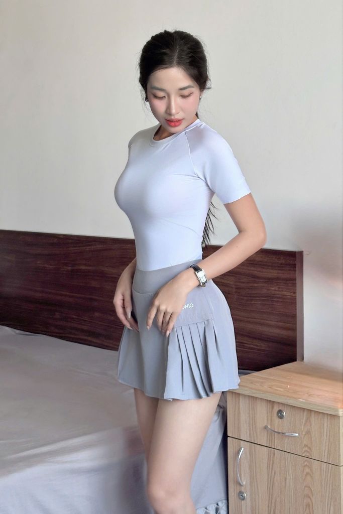 Set Váy Pickleball Nữ UNIQ Cool Peel - Áo Thun & Chân Váy Xếp Ly