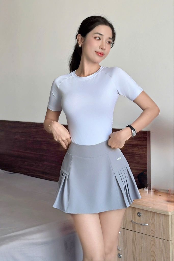 Set Váy Pickleball Nữ UNIQ Cool Peel - Áo Thun & Chân Váy Xếp Ly