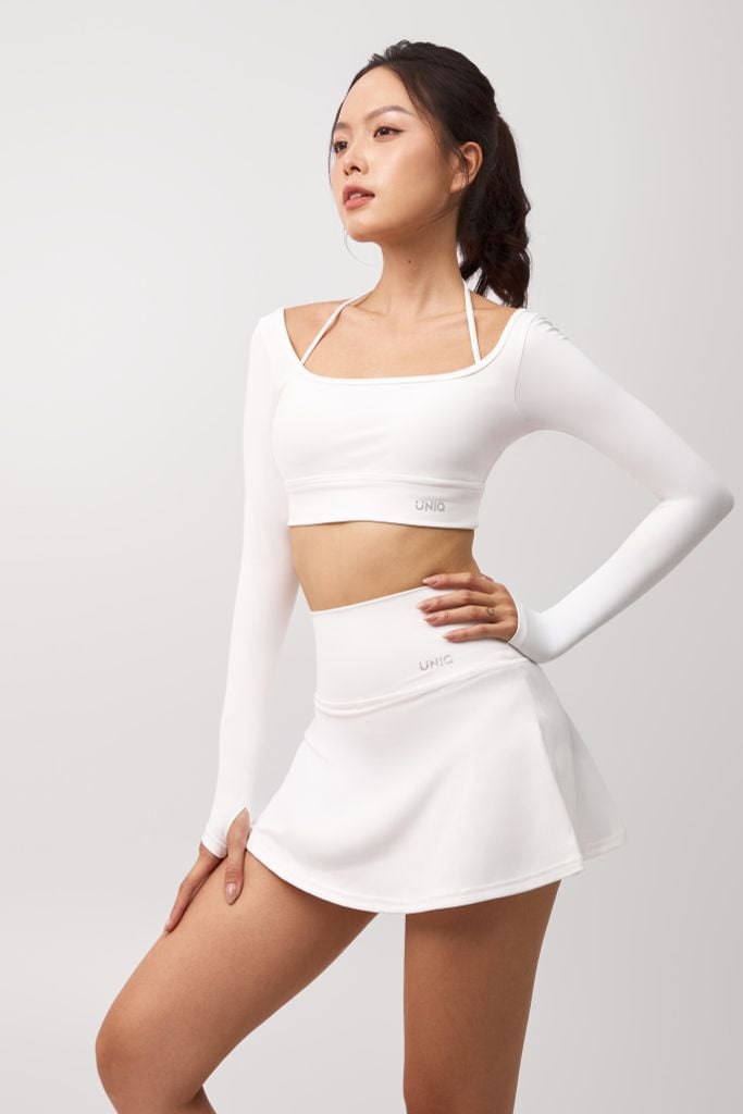 Set Váy Pickleball Nữ UNIQ Cool Peel - Áo Tay Dài Xỏ Ngón & Chân Váy