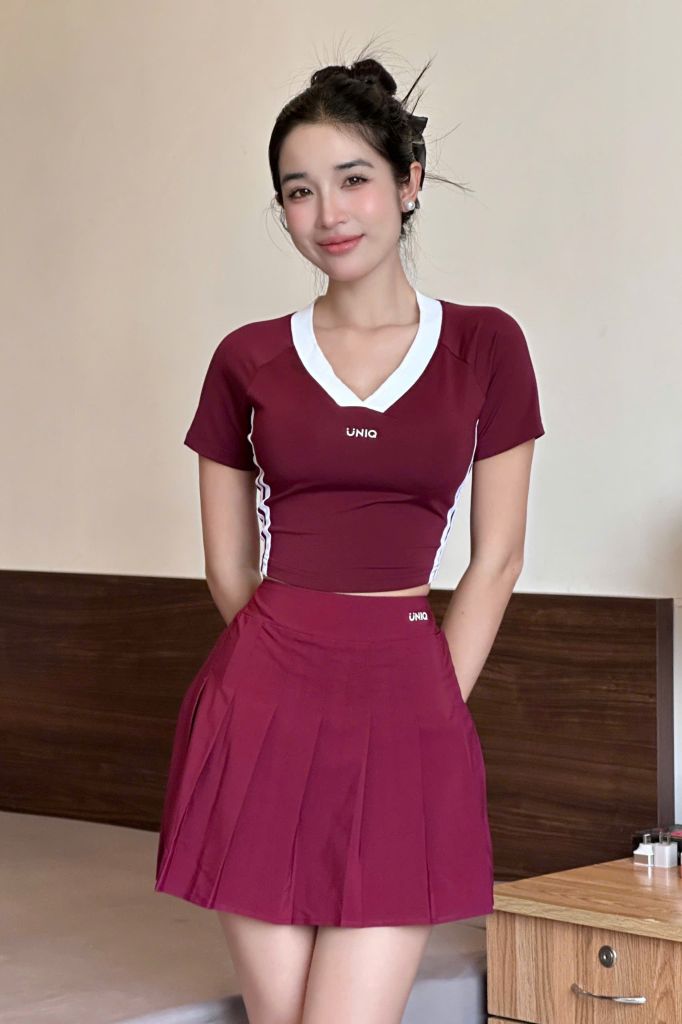 Chân Váy Pickleball Nữ UNIQ Xếp Ly Cạp Cao