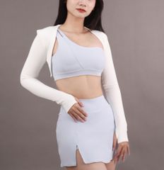 Áo Khoác UNIQ Nửa Lưng Thể Thao Nữ Thoáng Khí Tay Dài Xỏ Ngón