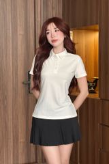 Áo Thun Polo Thể Thao Nữ UNIQ Basic Chất Vải Cotton Mềm Mịn In Logo