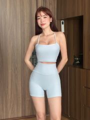 Bộ Đồ Tập Gym Yoga Nữ UNIQ Cool Peel - Áo Hai Dây Lưng Chữ X & Legging Đùi