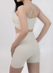 Bộ Đồ Tập Gym Yoga Nữ UNIQ Cool Peel - Áo Hai Dây Lưng Chữ X & Legging Đùi