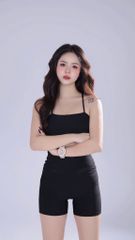 Bộ Đồ Tập Gym Yoga Nữ UNIQ Cool Peel - Áo Hai Dây Lưng Chữ X & Legging Đùi