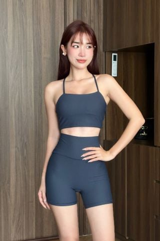 Bộ Đồ Tập Gym Yoga Nữ UNIQ Cool Peel - Áo Hai Dây Lưng Chữ X & Legging Đùi