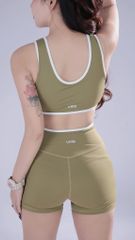 Bộ Đồ Tập Gym Yoga Nữ UNIQ Cool Peel - Áo Cổ Vuông Viền Trắng & Quần Legging Đùi Cạp Chéo