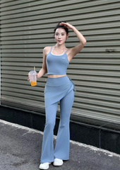 Bộ Đồ Tập Yoga Gym Nữ UNIQ Cool Peel - Áo Cami Phối Màu & Quần Váy Ống Loe