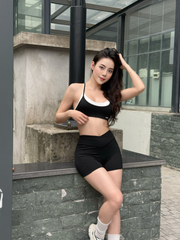 Bộ Đồ Tập Gym Yoga Nữ UNIQ Cool Peel - Áo Hai Dây Khuy Tròn Viền Nổi & Quần Legging Đùi Cạp Chéo