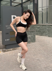 Bộ Đồ Tập Gym Yoga Nữ UNIQ Cool Peel - Áo Hai Dây Khuy Tròn Viền Nổi & Quần Legging Đùi Cạp Chéo