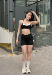 Bộ Đồ Tập Gym Yoga Nữ UNIQ Cool Peel - Áo Hai Dây Khuy Tròn Viền Nổi & Quần Legging Đùi Cạp Chéo