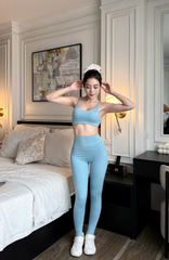 Bộ Đồ Tập Gym Yoga Nữ UNIQ Cool Peel – Áo Lưng Chéo Bản Mảnh Điều Chỉnh & Quần Legging Cạp Cao