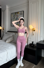 Bộ Đồ Tập Gym Yoga Nữ UNIQ Cool Peel – Áo Lưng Chéo Bản Mảnh Điều Chỉnh & Quần Legging Cạp Cao