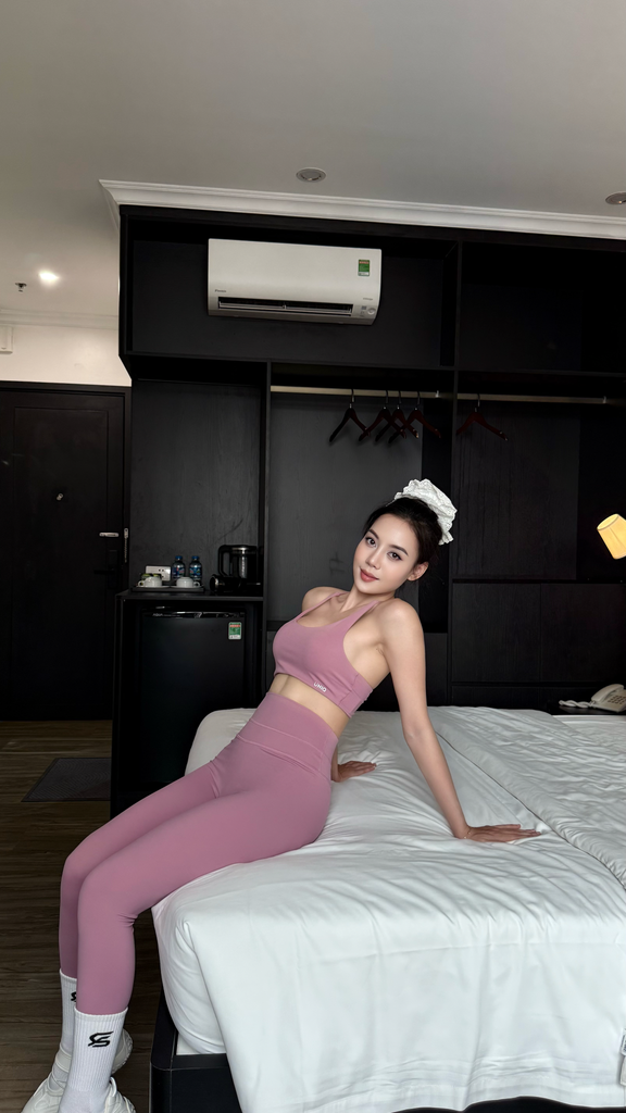 Bộ Đồ Tập Gym Yoga Nữ UNIQ Cool Peel – Áo Lưng Chéo Bản Mảnh Điều Chỉnh & Quần Legging Cạp Cao