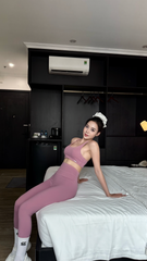 Bộ Đồ Tập Gym Yoga Nữ UNIQ Cool Peel – Áo Lưng Chéo Bản Mảnh Điều Chỉnh & Quần Legging Cạp Cao