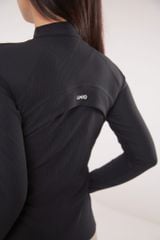 Áo Khoác Thể Thao Nữ UNIQ Vải Thun Gân Dáng Ôm Tay Dài Xỏ Ngón Có Túi