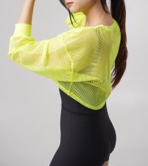 Áo Khoác Lưới Croptop Thể Thao Nữ UNIQ Thoáng Khí Tay Dài Có Mũ