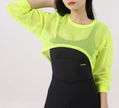 Áo Khoác Lưới Croptop Thể Thao Nữ UNIQ Thoáng Khí Tay Dài Có Mũ