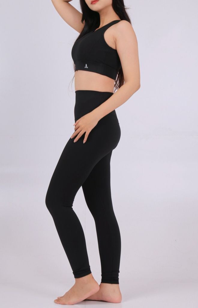Bộ Đồ Tập Gym Yoga Nữ UNIQ Cool Peel - Áo Cổ Tròn Bo Cao Khoét Lưng & Quần Legging Cạp Cao