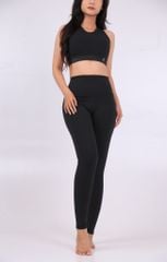 Bộ Đồ Tập Gym Yoga Nữ UNIQ Cool Peel - Áo Cổ Tròn Bo Cao Khoét Lưng & Quần Legging Cạp Cao