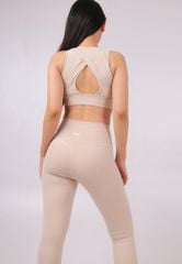 Bộ Đồ Tập Gym Yoga Nữ UNIQ Cool Peel - Áo Cổ Tròn Bo Cao Khoét Lưng & Quần Legging Cạp Cao