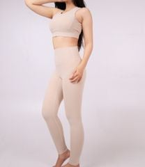 Bộ Đồ Tập Gym Yoga Nữ UNIQ Cool Peel - Áo Cổ Tròn Bo Cao Khoét Lưng & Quần Legging Cạp Cao