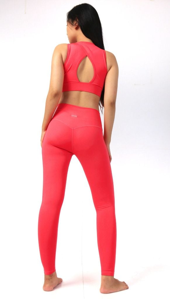 Bộ Đồ Tập Gym Yoga Nữ UNIQ Cool Peel - Áo Cổ Tròn Bo Cao Khoét Lưng & Quần Legging Cạp Cao
