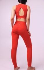 Bộ Đồ Tập Gym Yoga Nữ UNIQ Cool Peel - Áo Cổ Tròn Bo Cao Khoét Lưng & Quần Legging Cạp Cao