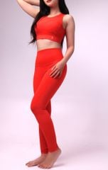 Bộ Đồ Tập Gym Yoga Nữ UNIQ Cool Peel - Áo Cổ Tròn Bo Cao Khoét Lưng & Quần Legging Cạp Cao