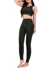 Bộ Đồ Tập Gym Yoga Nữ UNIQ Cool Peel - Áo Cổ Tròn Bo Cao Khoét Lưng & Quần Legging Cạp Cao