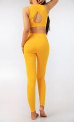 Bộ Đồ Tập Gym Yoga Nữ UNIQ Cool Peel - Áo Cổ Tròn Bo Cao Khoét Lưng & Quần Legging Cạp Cao