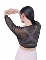 Áo Khoác Lưới Croptop Thể Thao Nữ UNIQ Thoáng Khí Tay Dài Có Mũ
