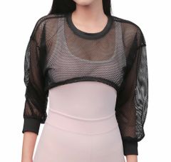 Áo Khoác Lưới Croptop Thể Thao Nữ UNIQ Thoáng Khí Tay Dài Có Mũ