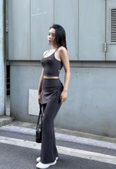 Bộ Đồ Tập Yoga Gym Nữ UNIQ Cool Peel - Áo Cami Phối Màu & Quần Váy Ống Loe