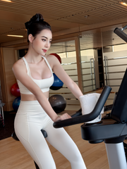 Bộ Đồ Tập Gym Yoga Nữ UNIQ Cool Peel - Áo Cổ Vuông Lưng Chữ X & Quần Legging Cạp Cao