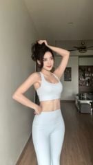 Bộ Đồ Tập Gym Yoga Nữ UNIQ Cool Peel - Áo Dây Đan & Quần Legging Ống Loe