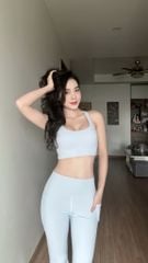 Bộ Đồ Tập Gym Yoga Nữ UNIQ Cool Peel - Áo Dây Đan & Quần Legging Ống Loe