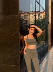 Bộ Đồ Tập Gym Yoga Nữ UNIQ Cool Peel - Áo Dây Đan & Quần Legging Ống Loe