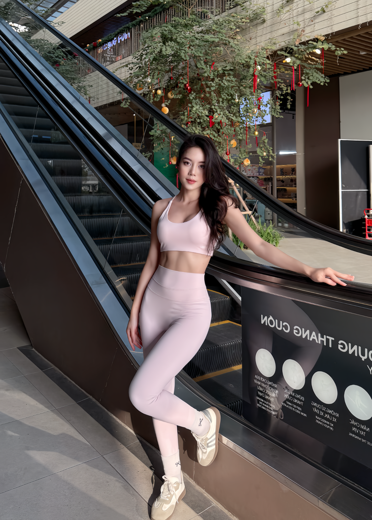 Bộ Đồ Tập Gym Yoga Nữ UNIQ Cool Peel – Áo Lưng Chéo Bản Mảnh Điều Chỉnh & Quần Legging Cạp Cao
