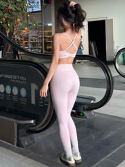 Bộ Đồ Tập Gym Yoga Nữ UNIQ Cool Peel – Áo Lưng Chéo Bản Mảnh Điều Chỉnh & Quần Legging Cạp Cao